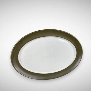 Denby Langley Chevron Platter 12 Inch Celery‎ Green Stoneware Vintage 1960s-80s